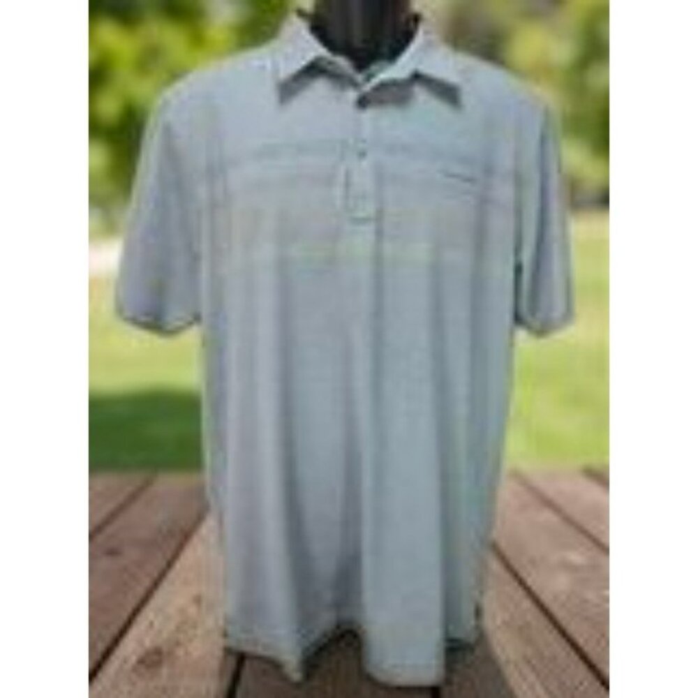 Travis Mathew Mens Gray Pima Cotton Blend Polo Medium